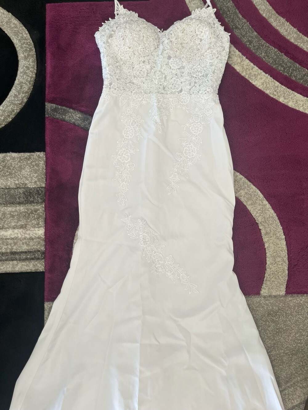Essense of Australia Floral Embroidered Lace Wedding Gown